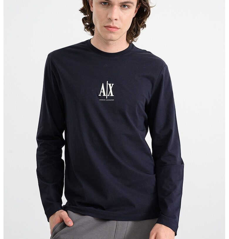 Блуза с лого - Ултрамарин синьо ARMANI EXCHANGE