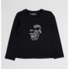 Блуза с модал и памук с лого - Черен/Прозрачен KARL LAGERFELD KIDS