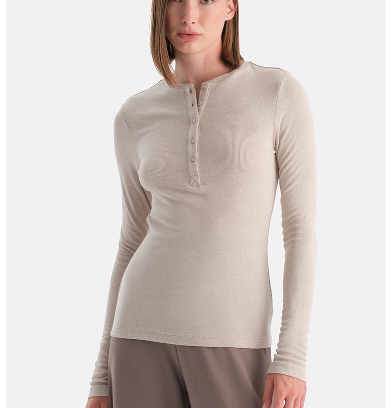 Блуза с модал с копчета - Бежов DAGI