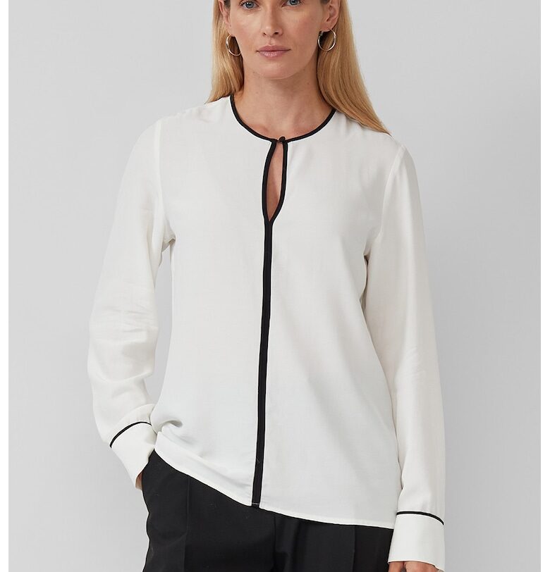 Блуза с отвори отпред - Бял/Черен sOliver