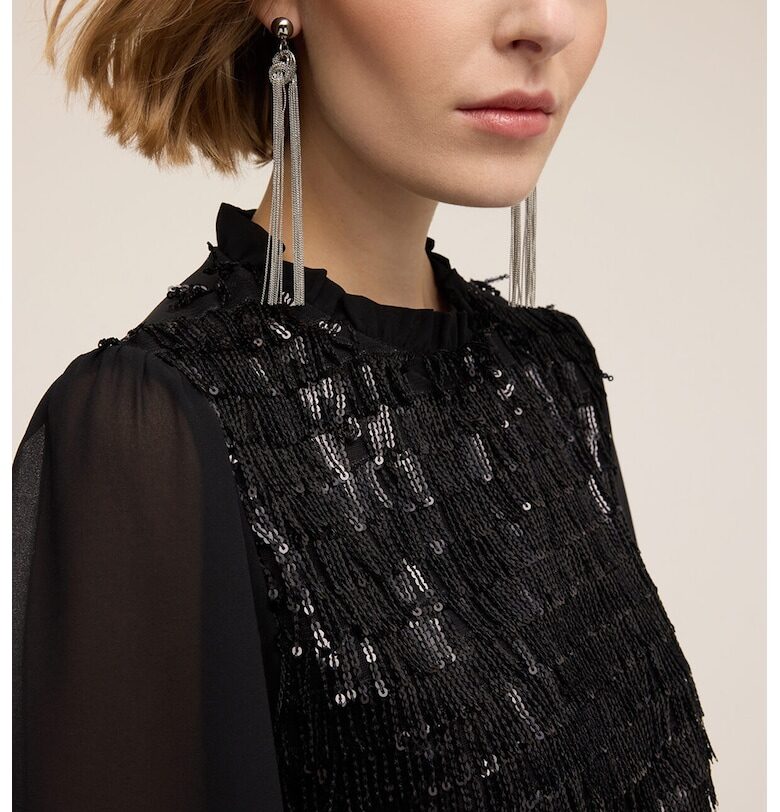 Блуза с пайети - Черен Motivi