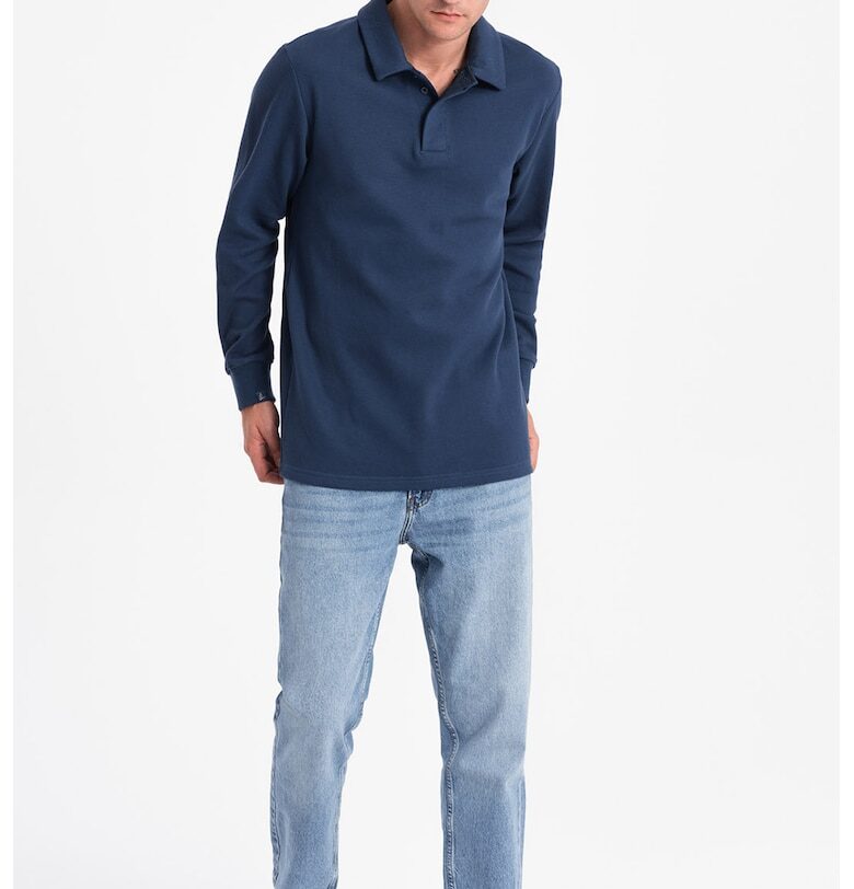 Блуза с памук с яка OMBRE