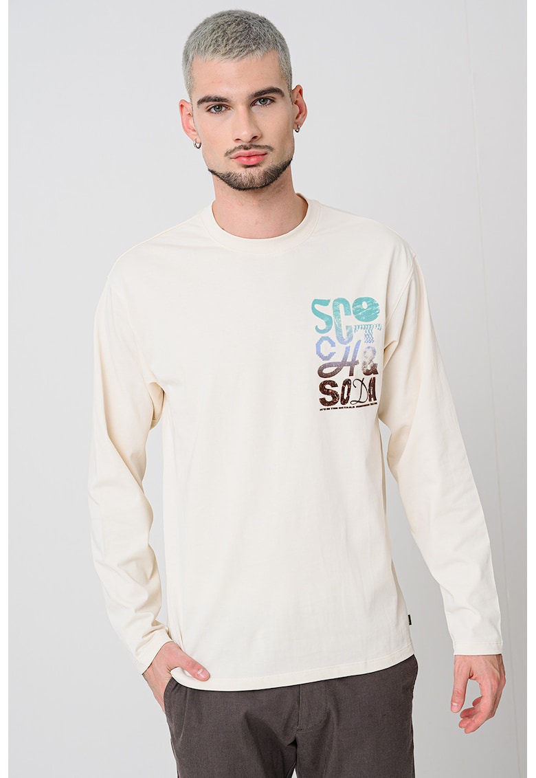 Блуза с принт - Тюркоаз/Светло бежово Scotch Soda