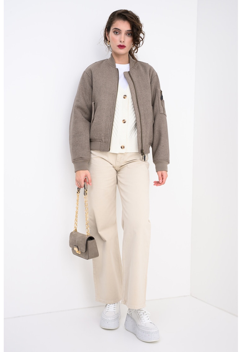 Бомбър яке с вълна - Камел GUESS JEANS