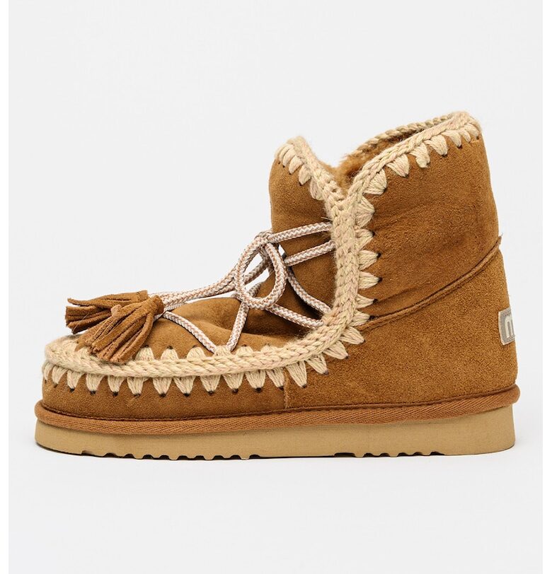 Боти Eskimo 18 от велур и вълна с връзки Mou