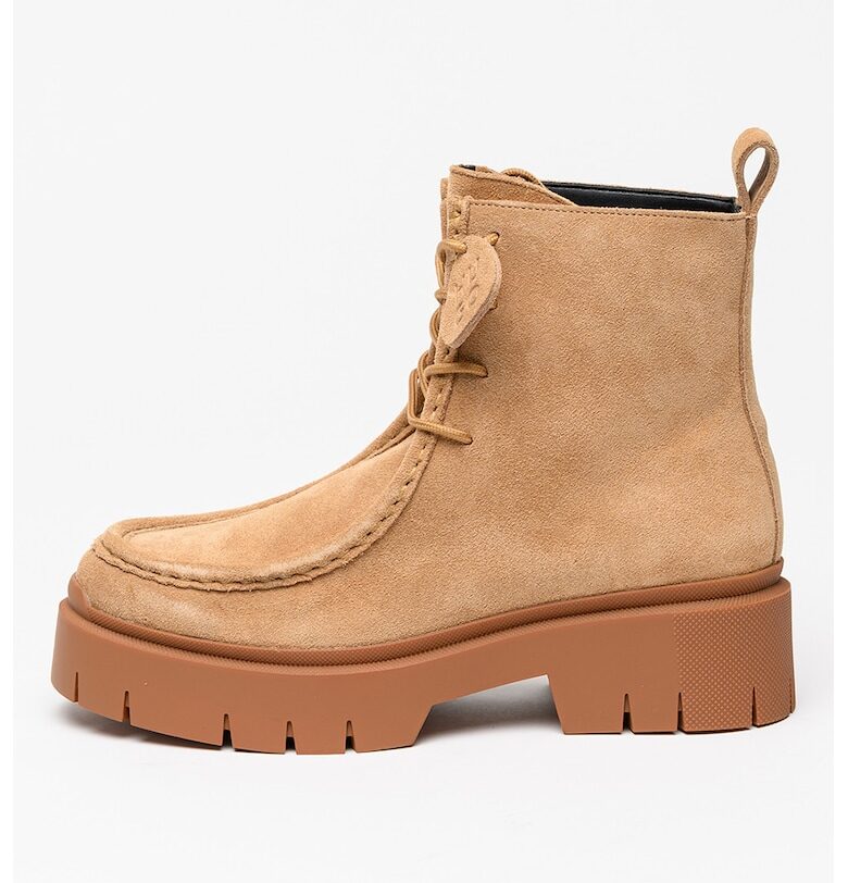 Боти Kris от велур с масивен ток HUGO