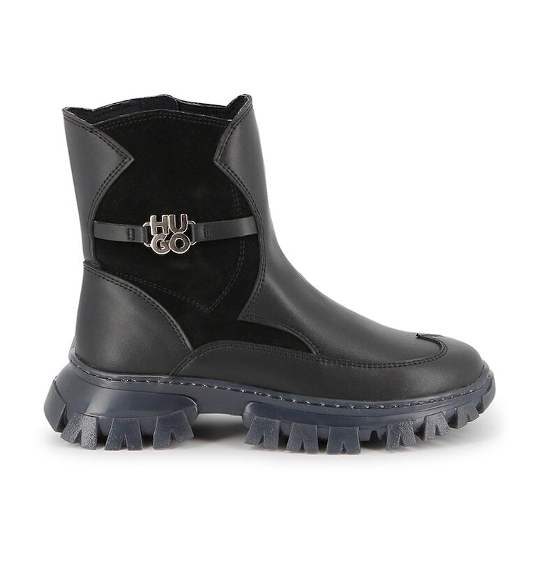 Боти от еко кожа с велур HUGO