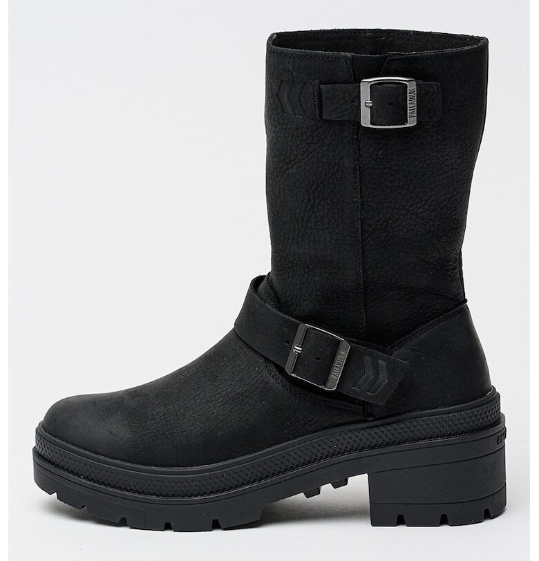 Боти от кожа с масивен ток Palladium