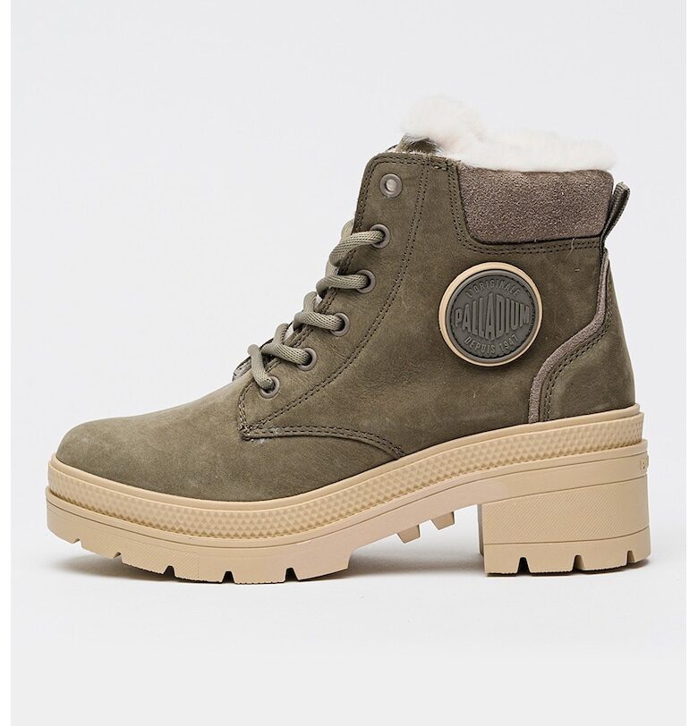 Боти от кожа с масивен ток Palladium