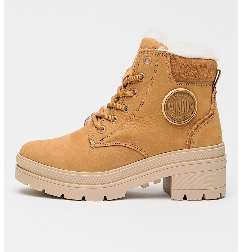 Боти от кожа с масивен ток Palladium