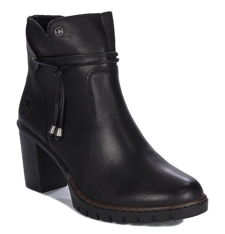 Боти с ток  Y256700 - Синтетични - Черни Rieker