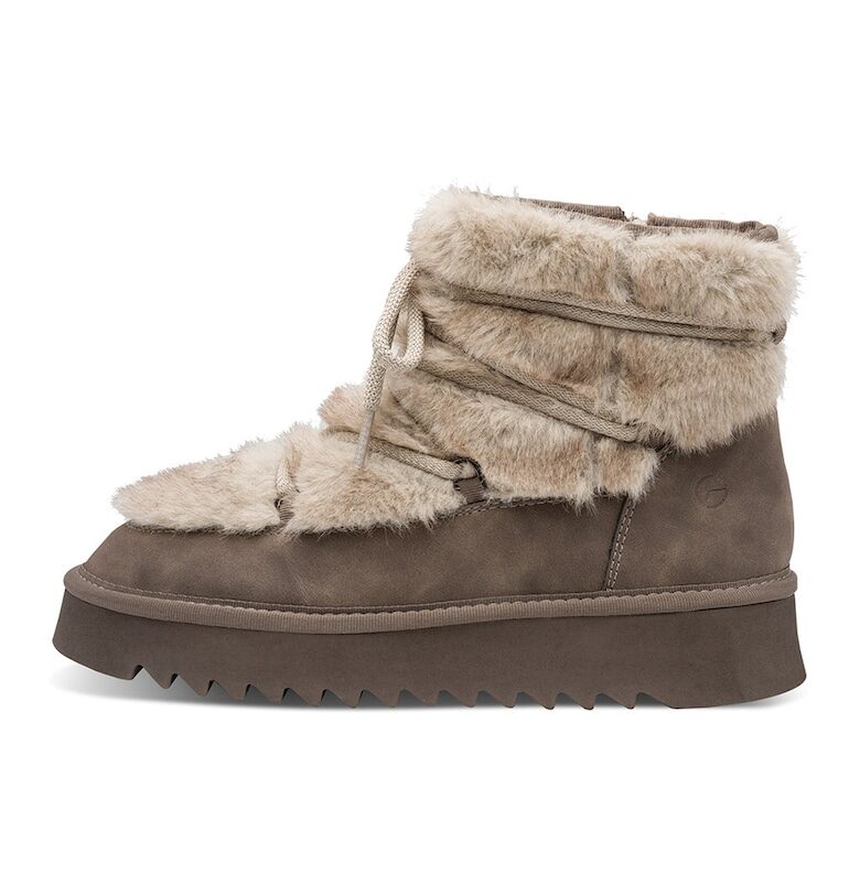 Боти с цип и еко пух Tamaris