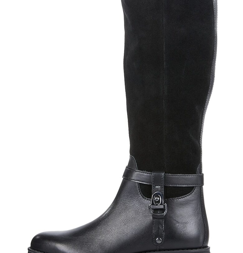 Ботуши до коляното от кожа и велур Marco Tozzi