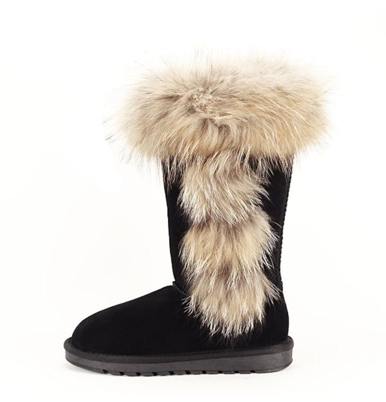 Ботуши от естествена кожа с косъм Eva 110 9156 - Черен SOFILINE