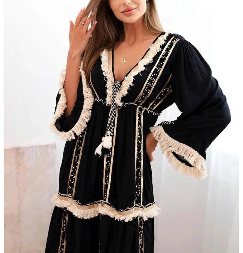 Бохо рокля с дантелени сегменти - Един размер Kesi