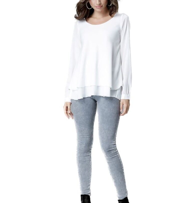 Бяла дамска блуза  Auckes L020 - Бял Lenitif