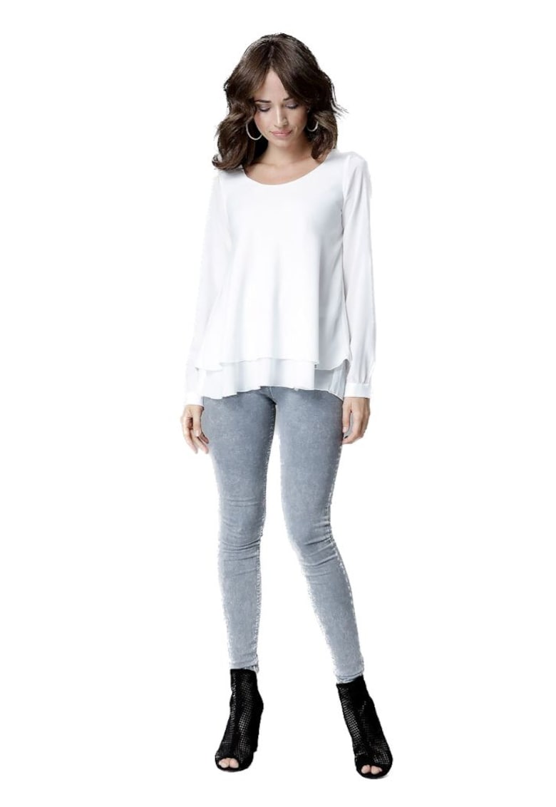 Бяла дамска блуза Auckes L020 - Бял Lenitif