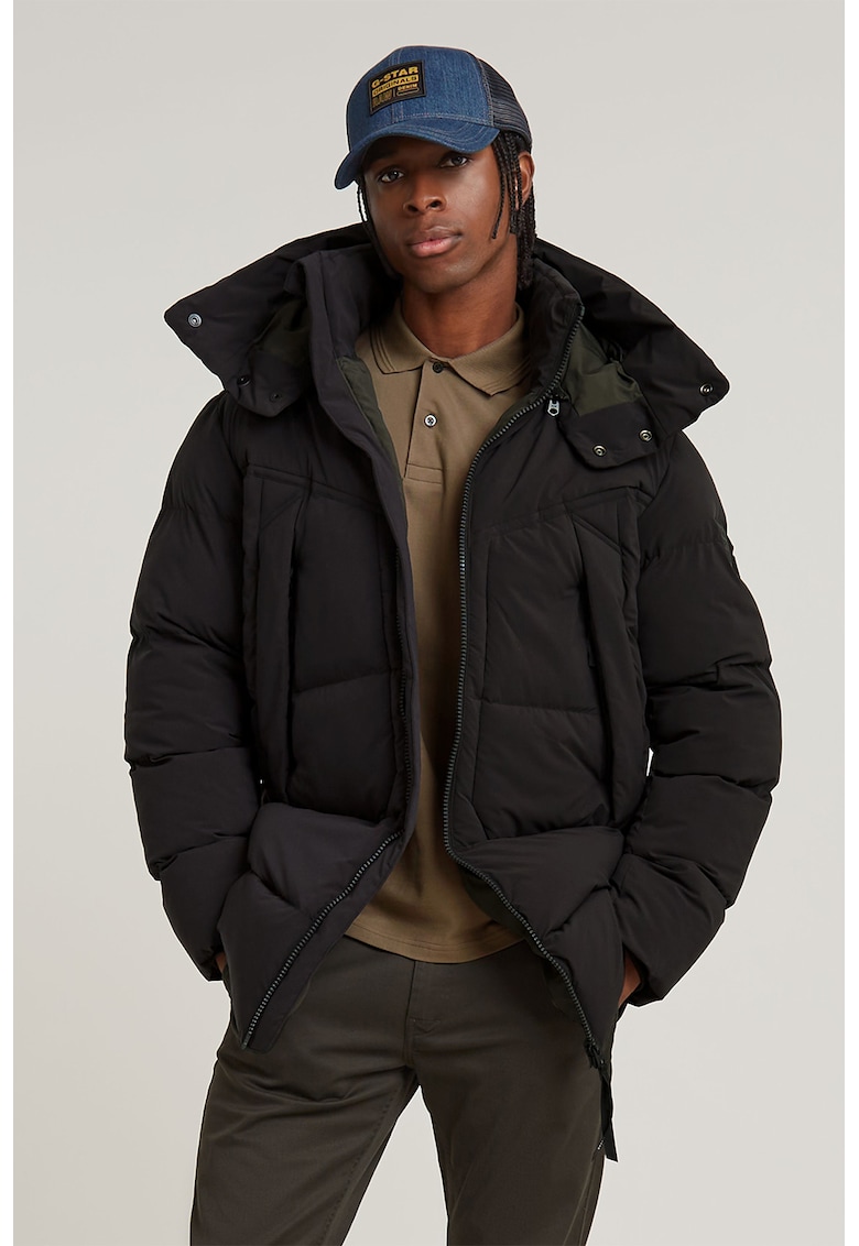 Ватирана зимна парка с качулка - Черен G-STAR