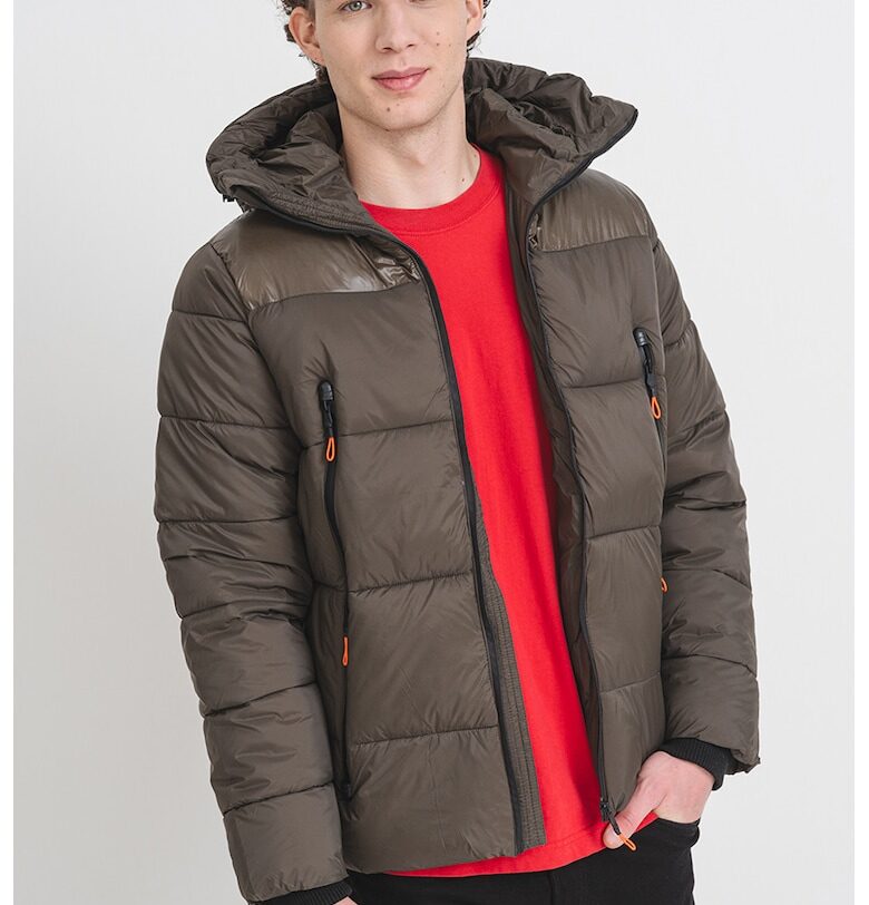 Ватирано зимно яке Bayou с джобове с цип - Каки Geographical Norway