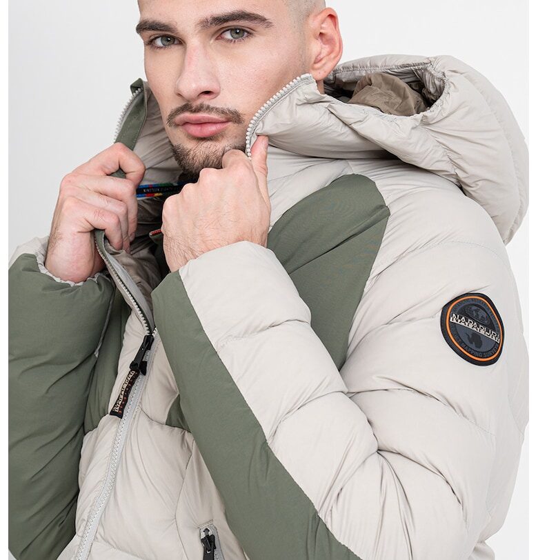 Ватирано зимно яке Moesa с цип - Бледозелен/Каки Napapijri