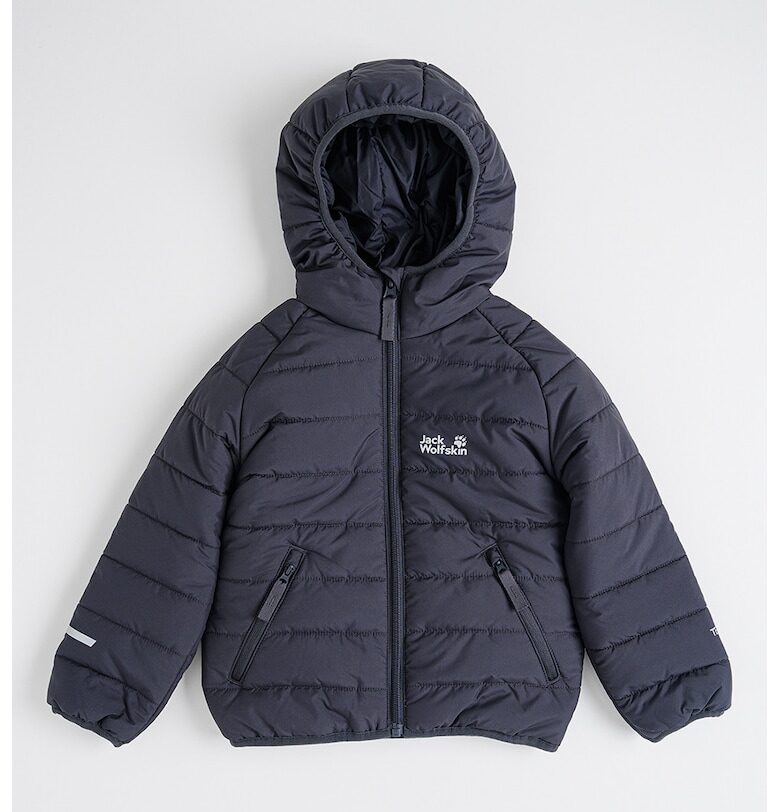 Ватирано зимно яке Zenon с качулка - Черен Jack Wolfskin