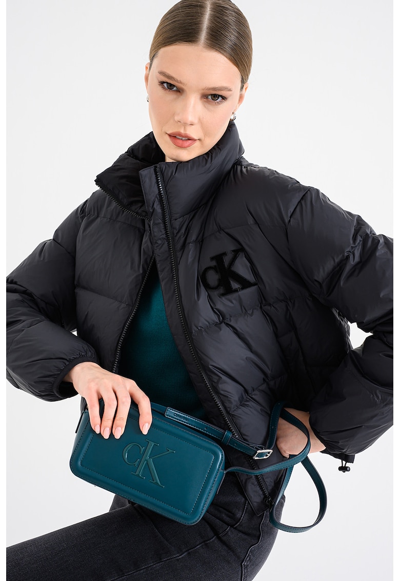 Ватирано зимно яке с висока яка - Черен CALVIN KLEIN JEANS