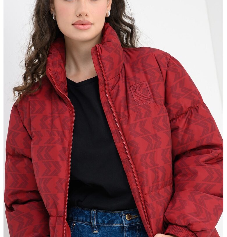 Ватирано зимно яке с джобове встрани - Тъмночервен Karl Kani