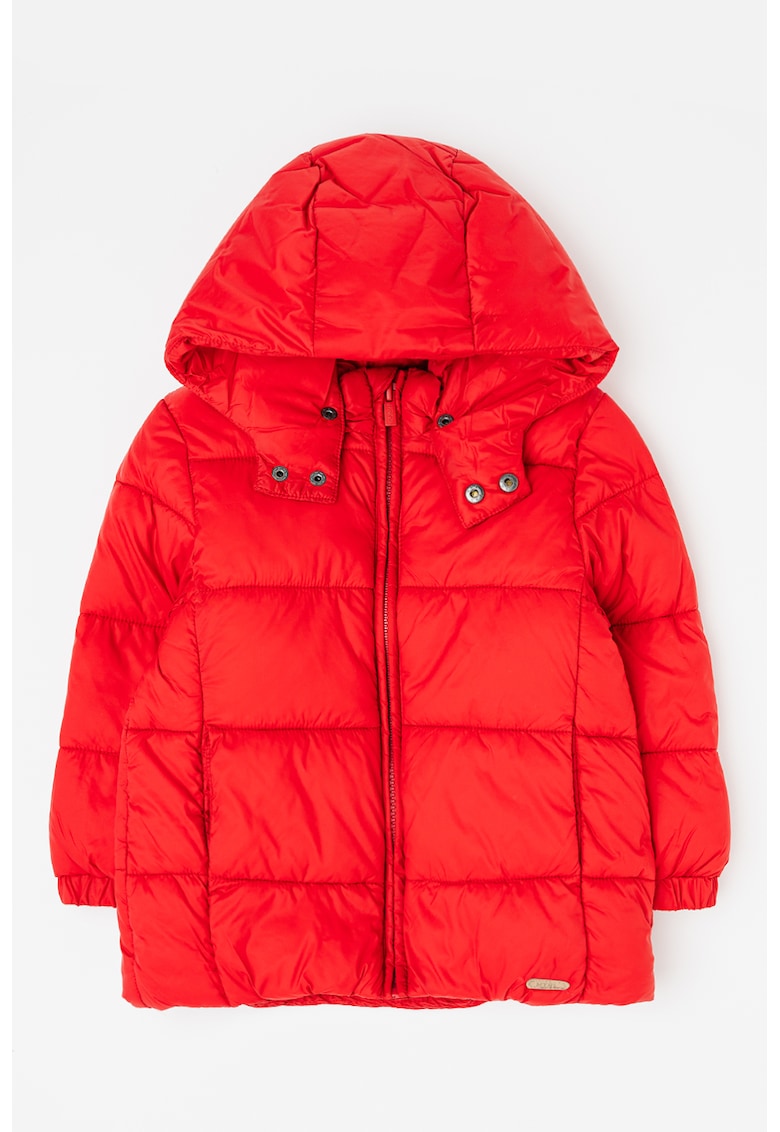 Ватирано зимно яке с качулка - Тъмночервен Mayoral