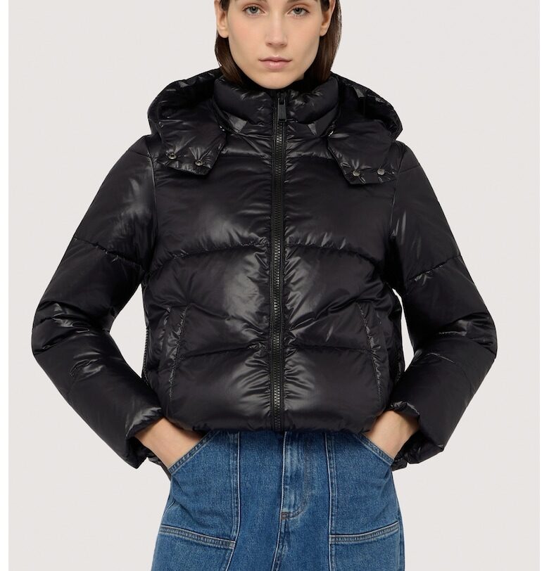 Ватирано зимно яке с качулка - Черен Trussardi