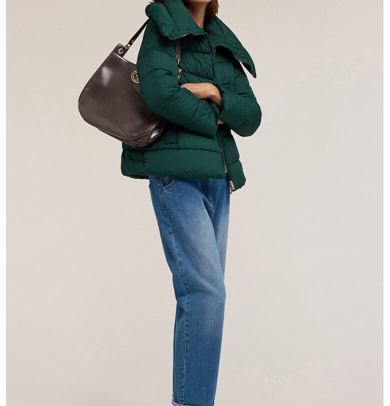 Ватирано зимно яке със странични джобове - Тъмнозелен Motivi