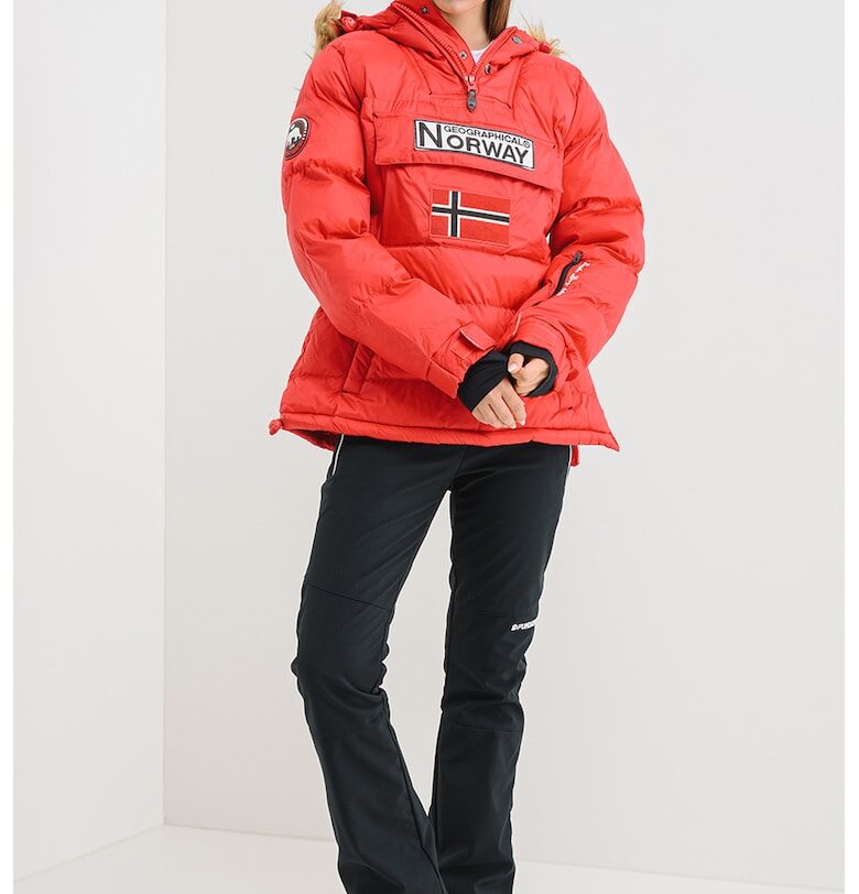 Ватирано яке Belancolie с качулка - Червен Geographical Norway