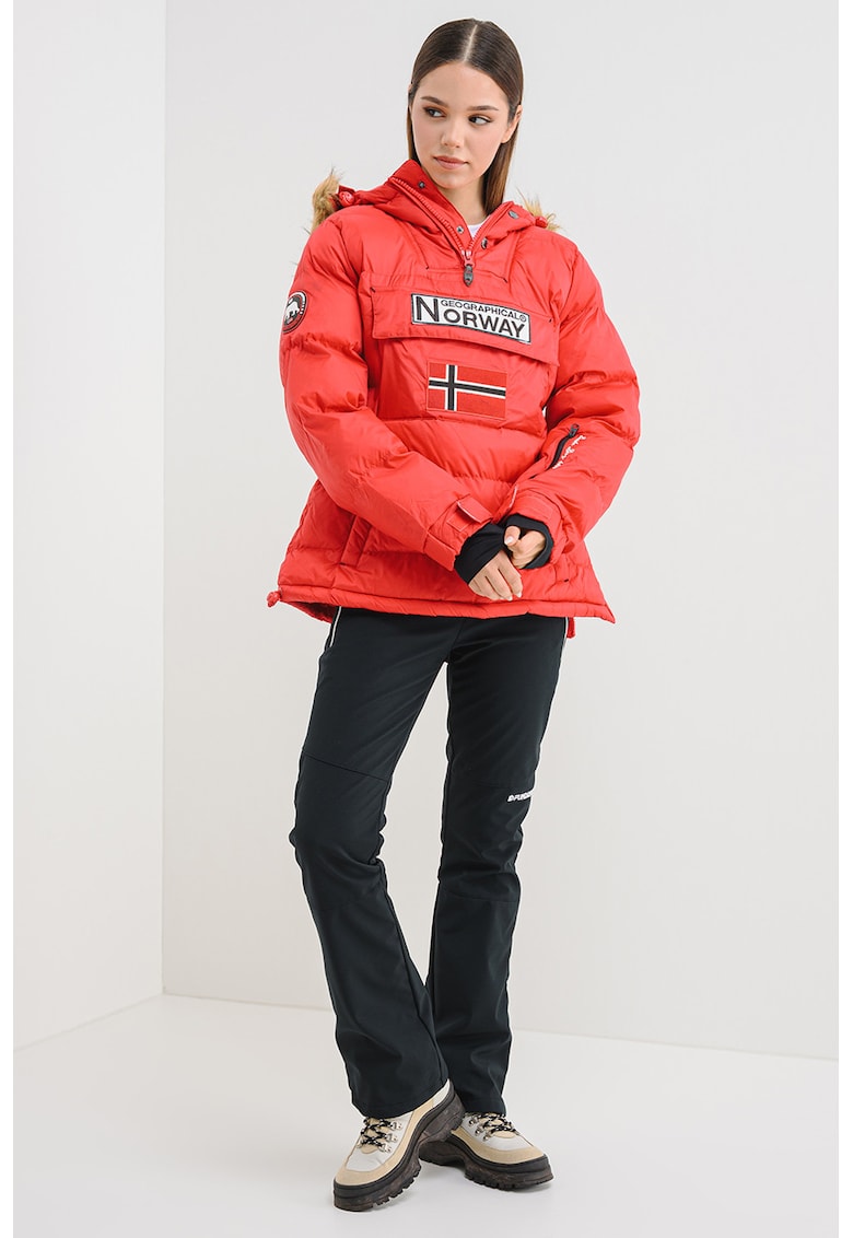 Ватирано яке Belancolie с качулка - Червен Geographical Norway