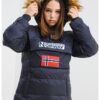 Ватирано яке Belancolie с качулка - Ултрамарин синьо Geographical Norway