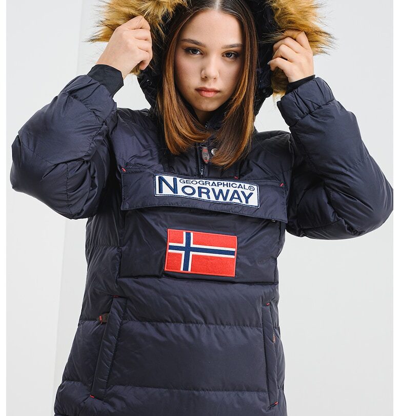 Ватирано яке Belancolie с качулка - Ултрамарин синьо Geographical Norway