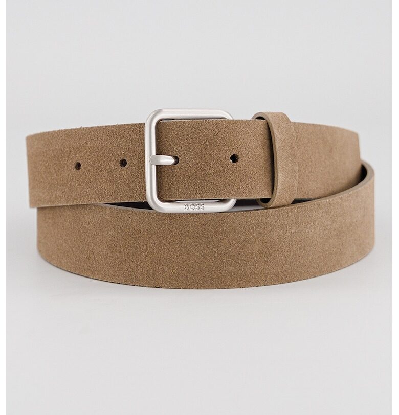 Велурен колан с метална тока BOSS