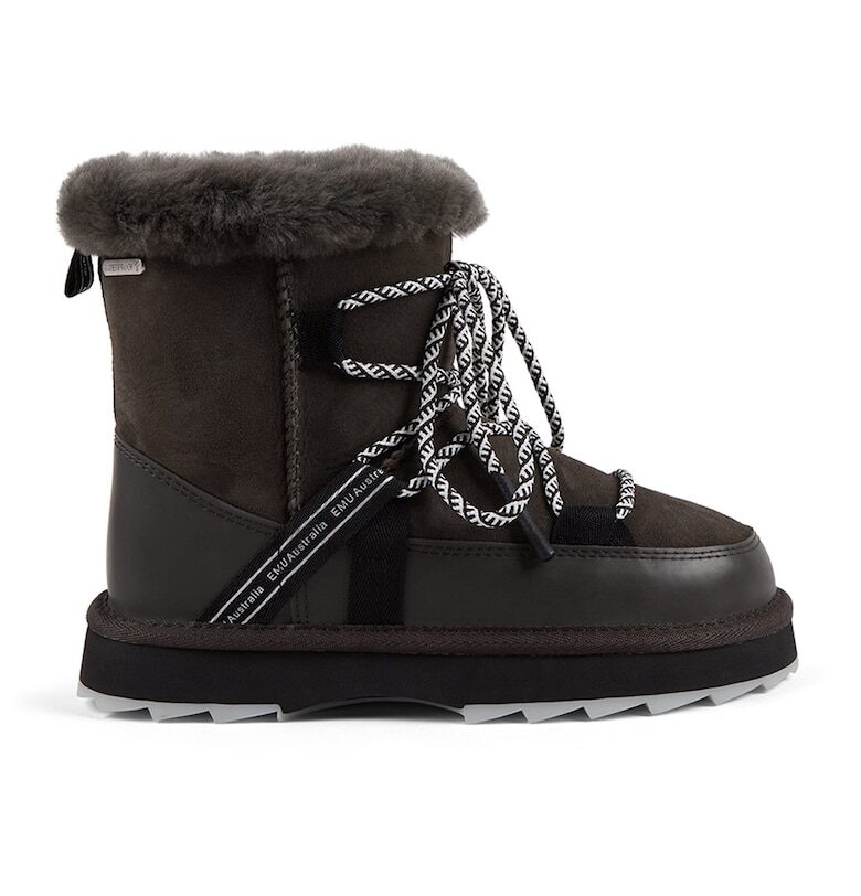 Велурени боти Blurred с цип и връзки Emu