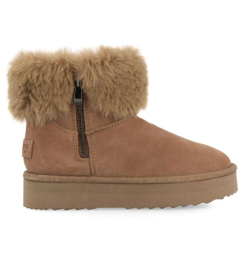 Велурени боти с яка от еко пух Gioseppo