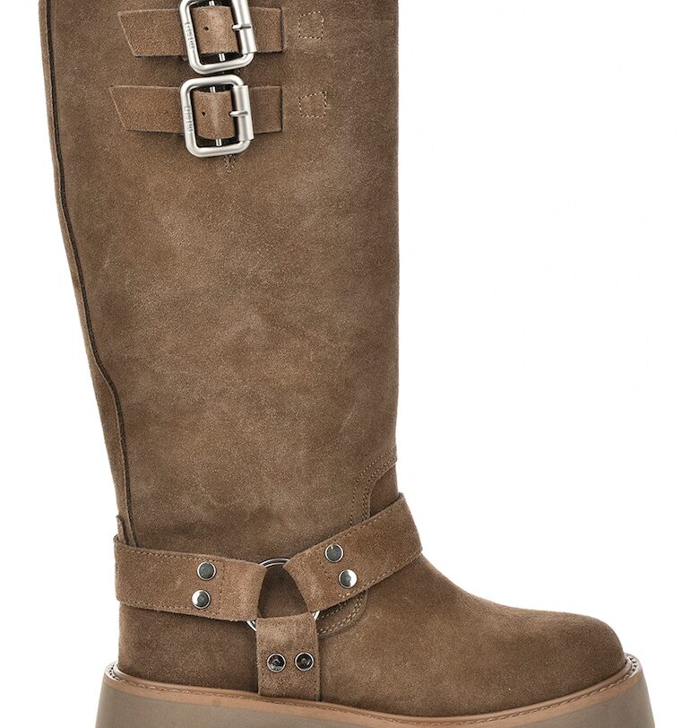 Велурени ботуши с масивен ток Big Star