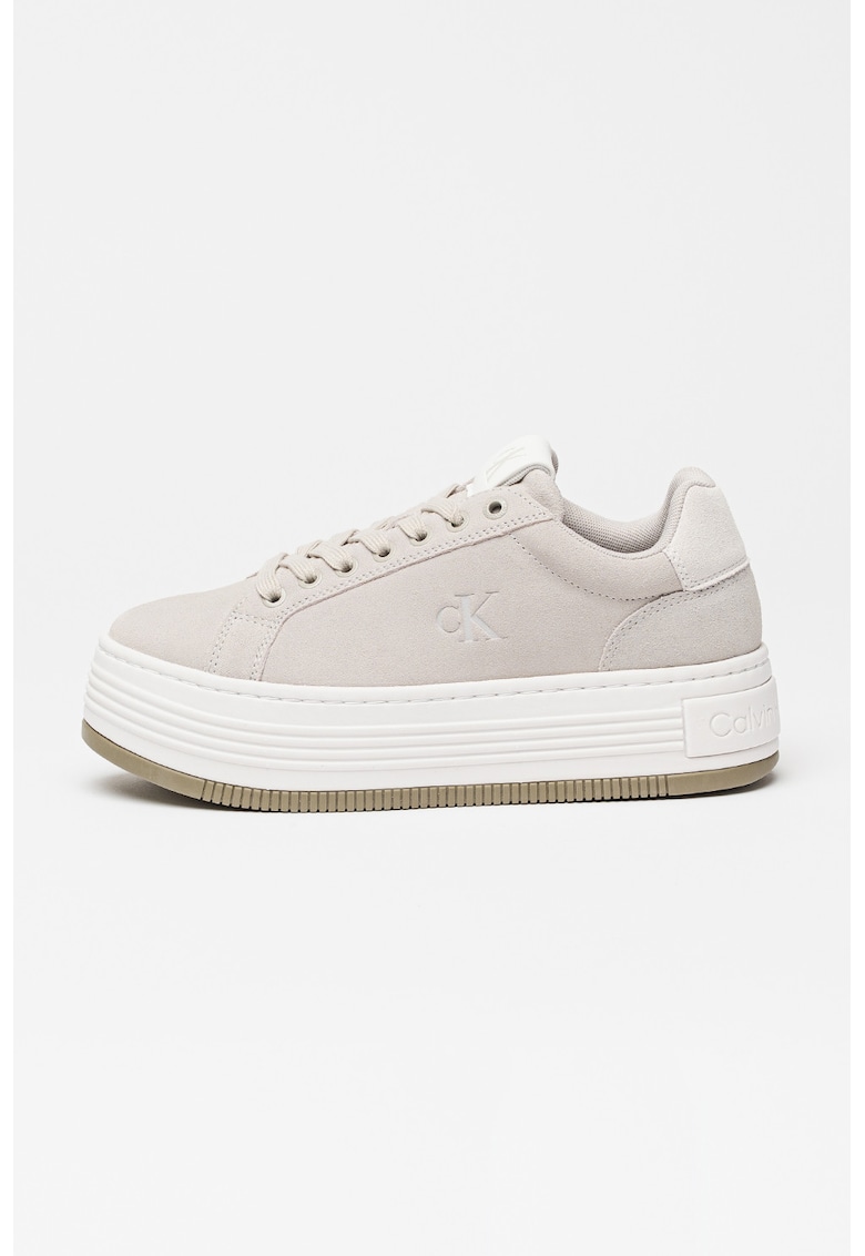 Велурени маратонки с равна платформа CALVIN KLEIN JEANS