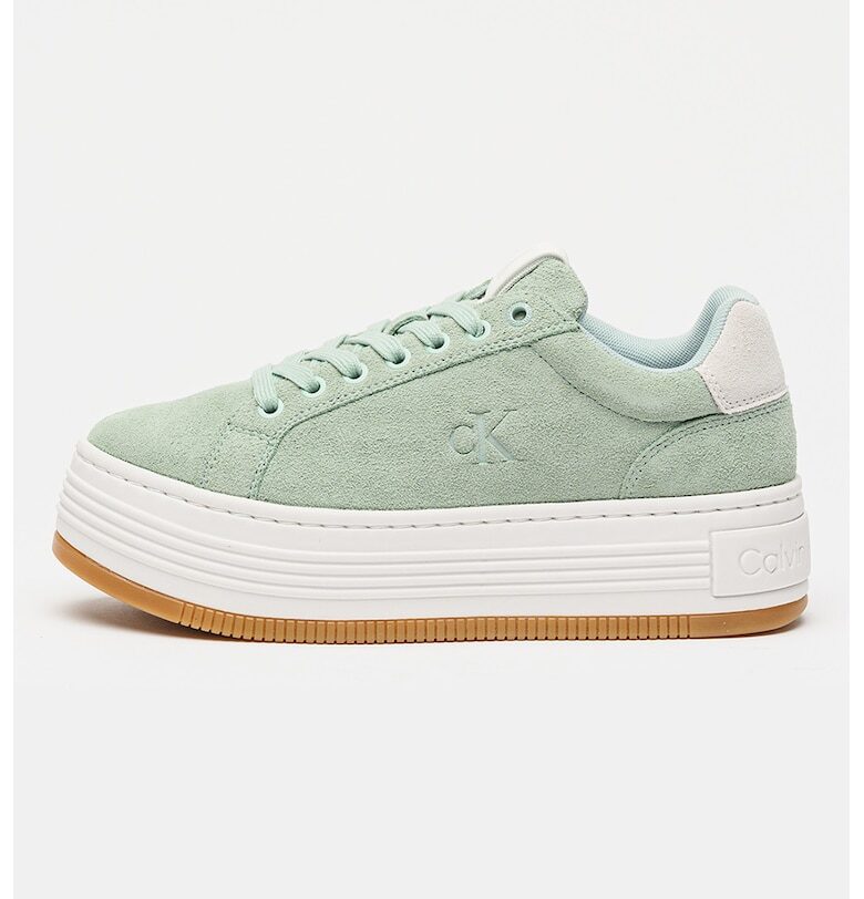 Велурени маратонки с равна платформа CALVIN KLEIN JEANS