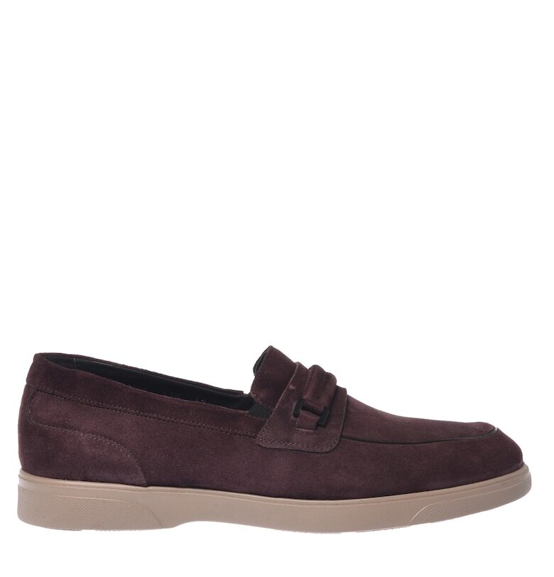 Велурени мокасини с контрастна подметка Baldinini