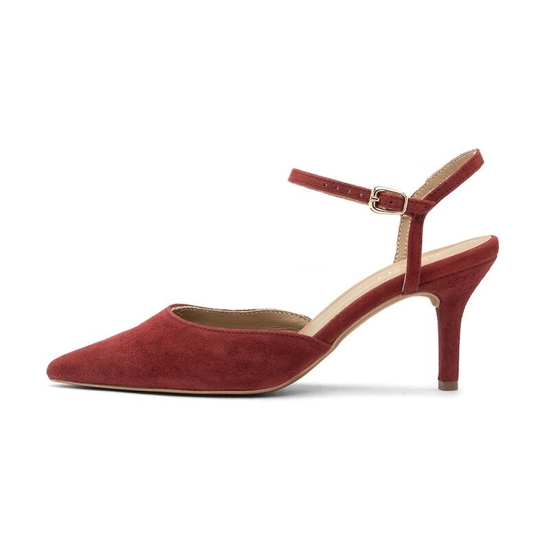 Велурени обувки с ток и остър връх RYLKO