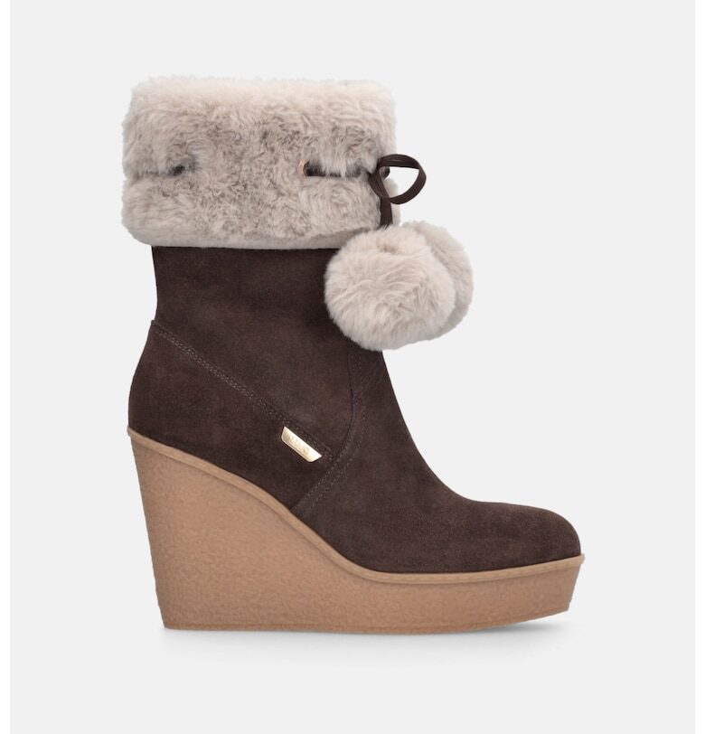 Велурени полускосени боти с еко пух Liu Jo