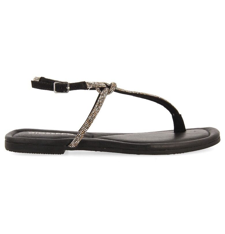 Велурени сандали Burnt с декоративни камъни и разделите за палеца Gioseppo