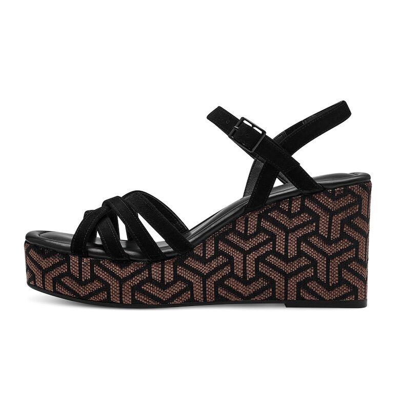 Велурени сандали с шарка Tamaris