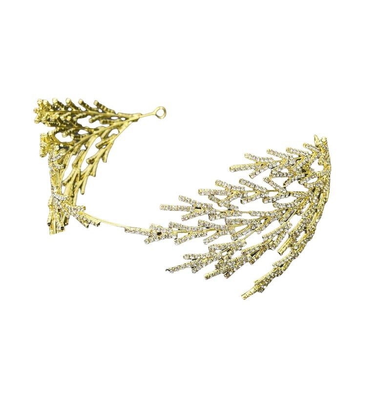 Венец - с клонки и камъни - Danna C16 -  Златист Pursehuit