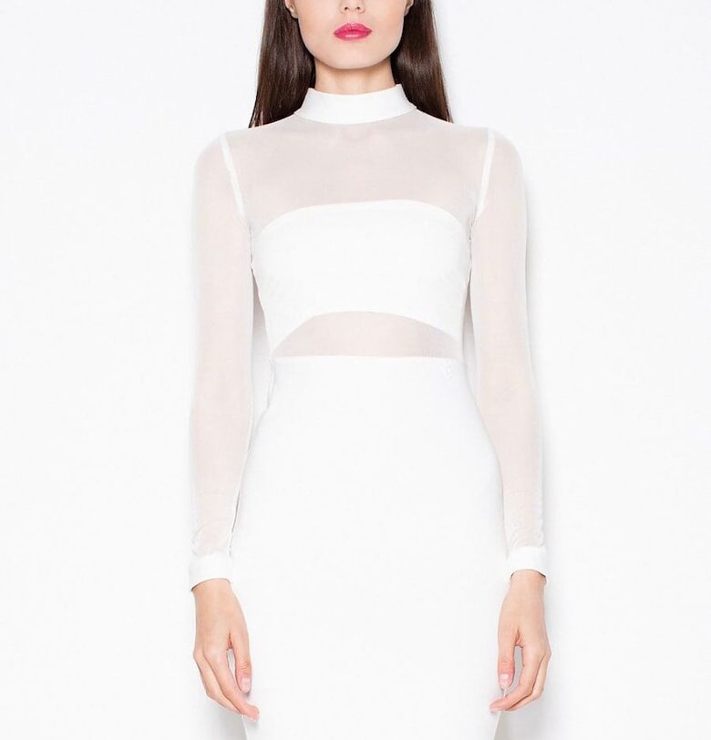 Вечерна рокля  бял - ръкави Venaton