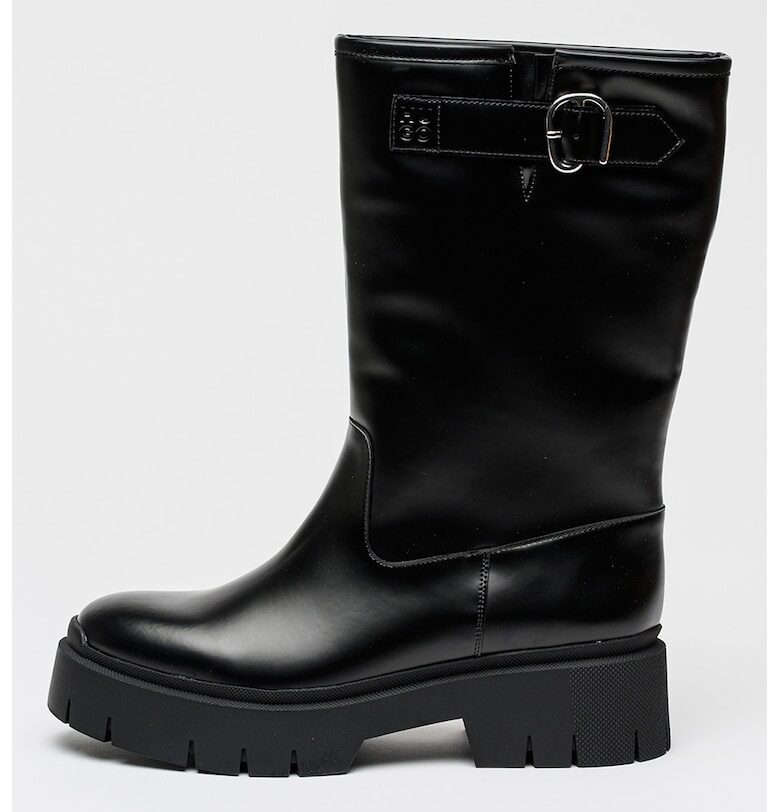 Високи ботуши Kris от еко кожа с декоративна тока HUGO