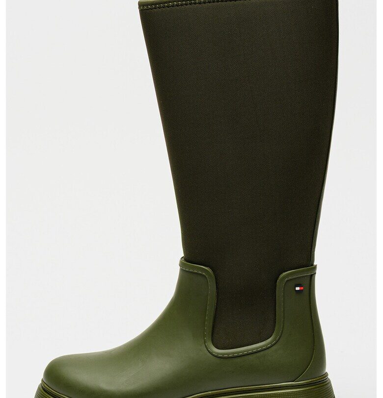 Високи ботуши от еко кожа с текстил Tommy Hilfiger