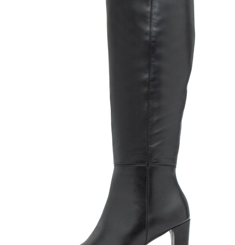 Високи кожени ботуши с масивен ток RYLKO